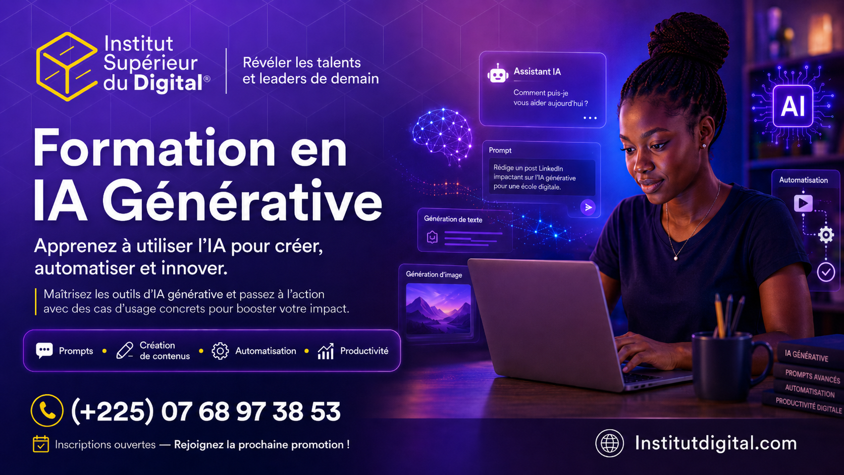 Formation IA générative Côte d'Ivoire : Devenez Expert en 1 An à l'ISD