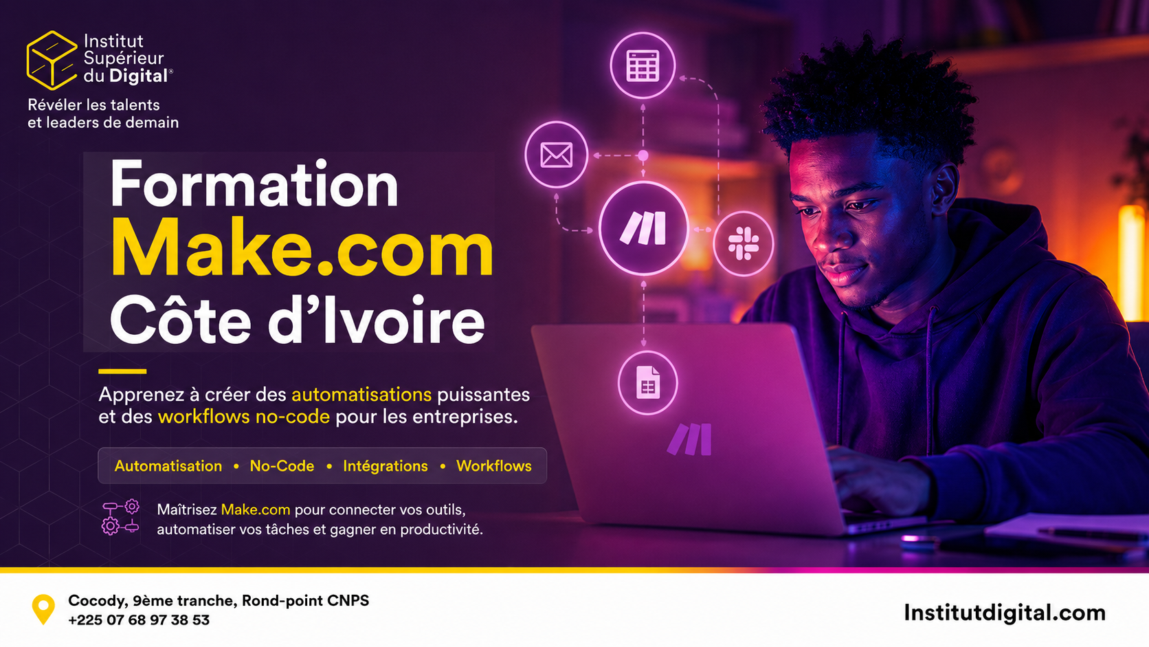 Formation Make.com Abidjan : Transformez votre carrière en 1 an à l'ISD