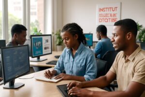 Formation Développement Web Abidjan — Étudiants ISD en cours pratique