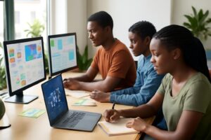 Formation Node.js Abidjan — Étudiants ISD en cours pratique