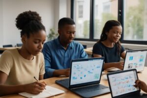 Formation No-Code & IA Générative Abidjan — Étudiants ISD en cours pratique
