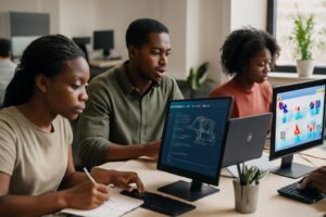 Formation Master Développement Web Abidjan — Étudiants ISD en cours pratique