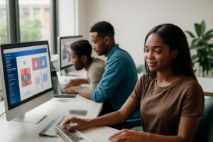 Formation Tronc Commun Digital Abidjan — Étudiants ISD en cours pratique