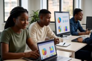 Formation Licence Informatique Abidjan — Étudiants ISD en cours pratique