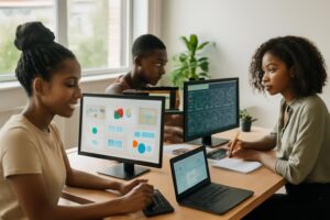 Formation gestion de projet digital Abidjan — Étudiants ISD en cours pratique