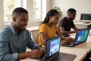 Formation Tronc Commun Digital Abidjan — Étudiants ISD en cours pratique